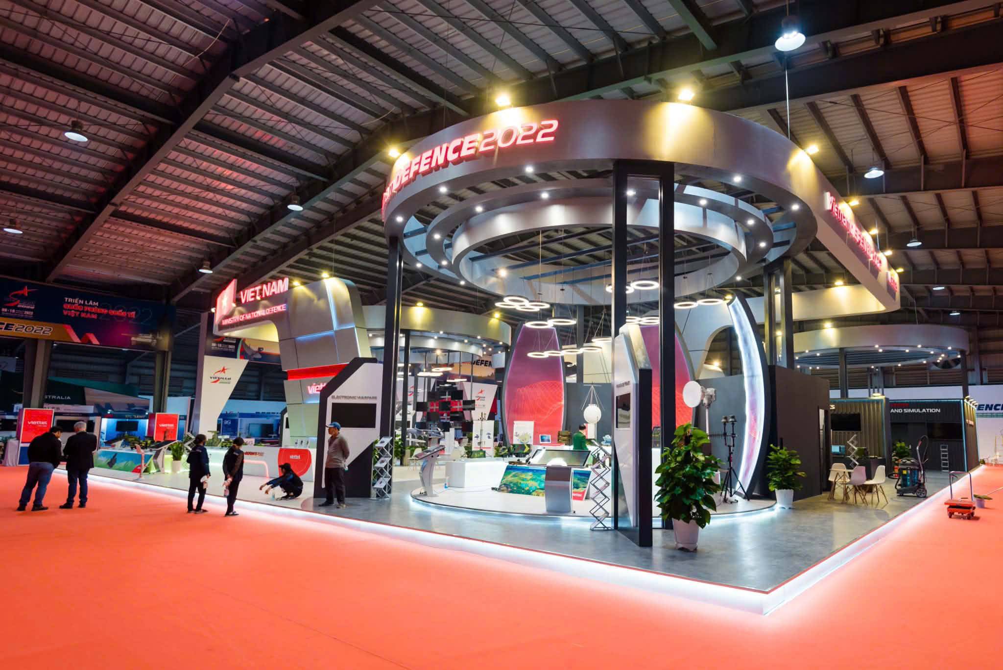 Viettel / Ministry of National Defence pavilion — main elevation, Vietnam Defence Expo 2022